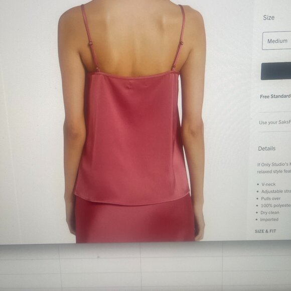If Only Studio Satin Tank Size L Winter Rose - Picture 1 of 3